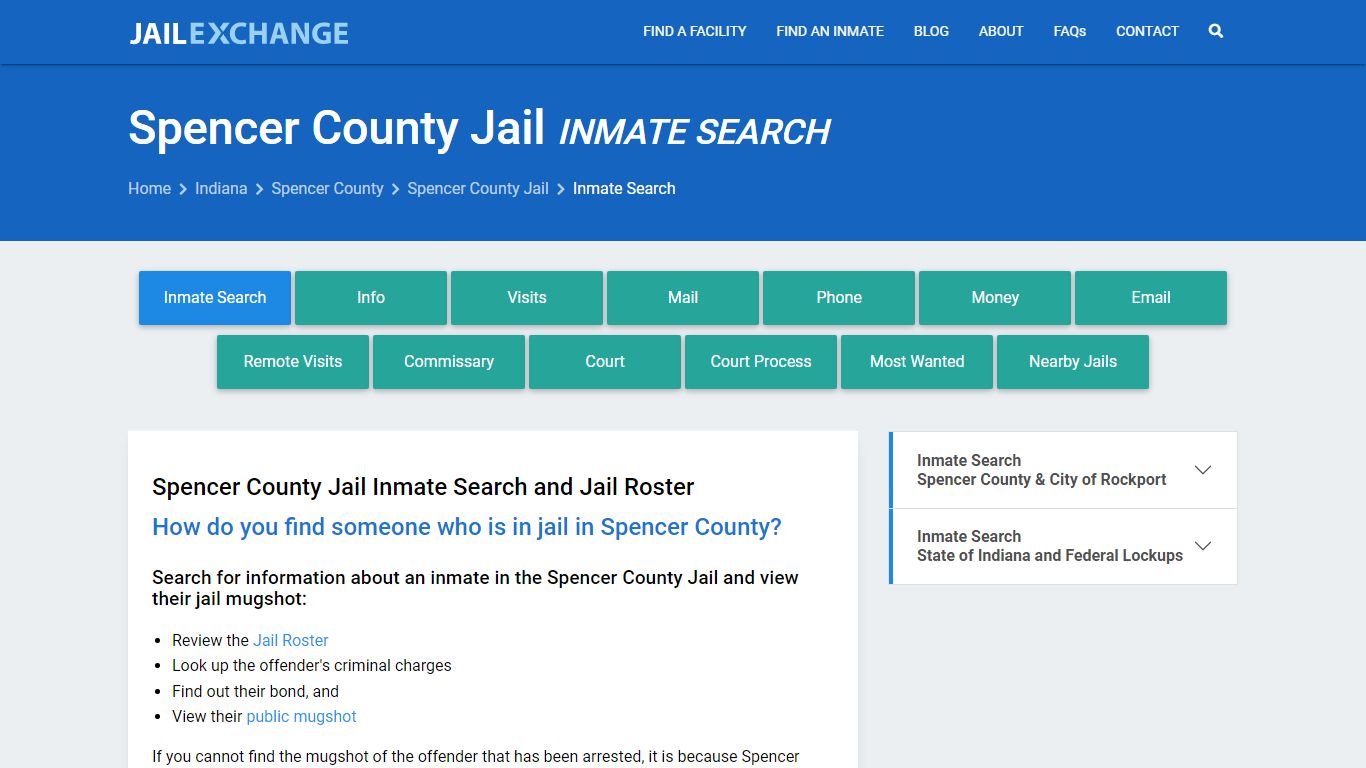 Inmate Search: Roster & Mugshots - Spencer County Jail, IN